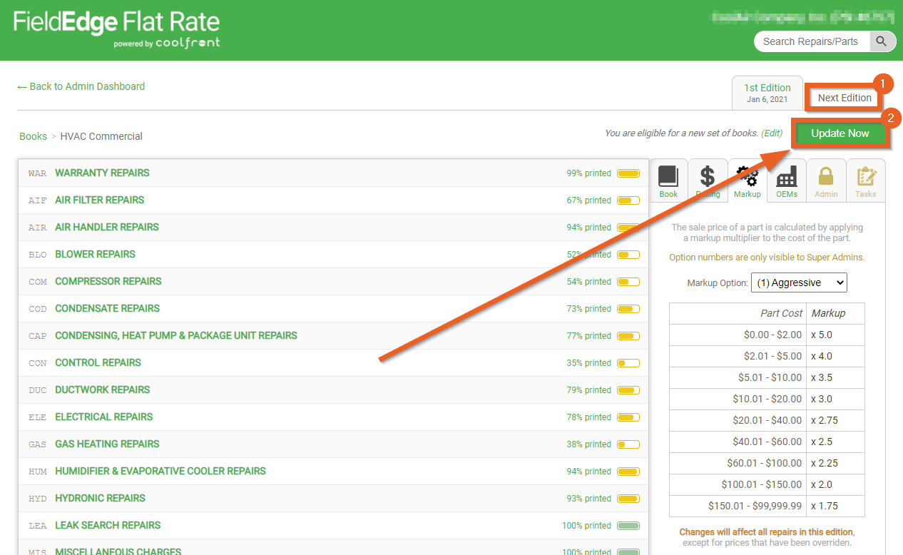 How to Apply Pricebook Changes and Order FieldEdge Flat Rate Books